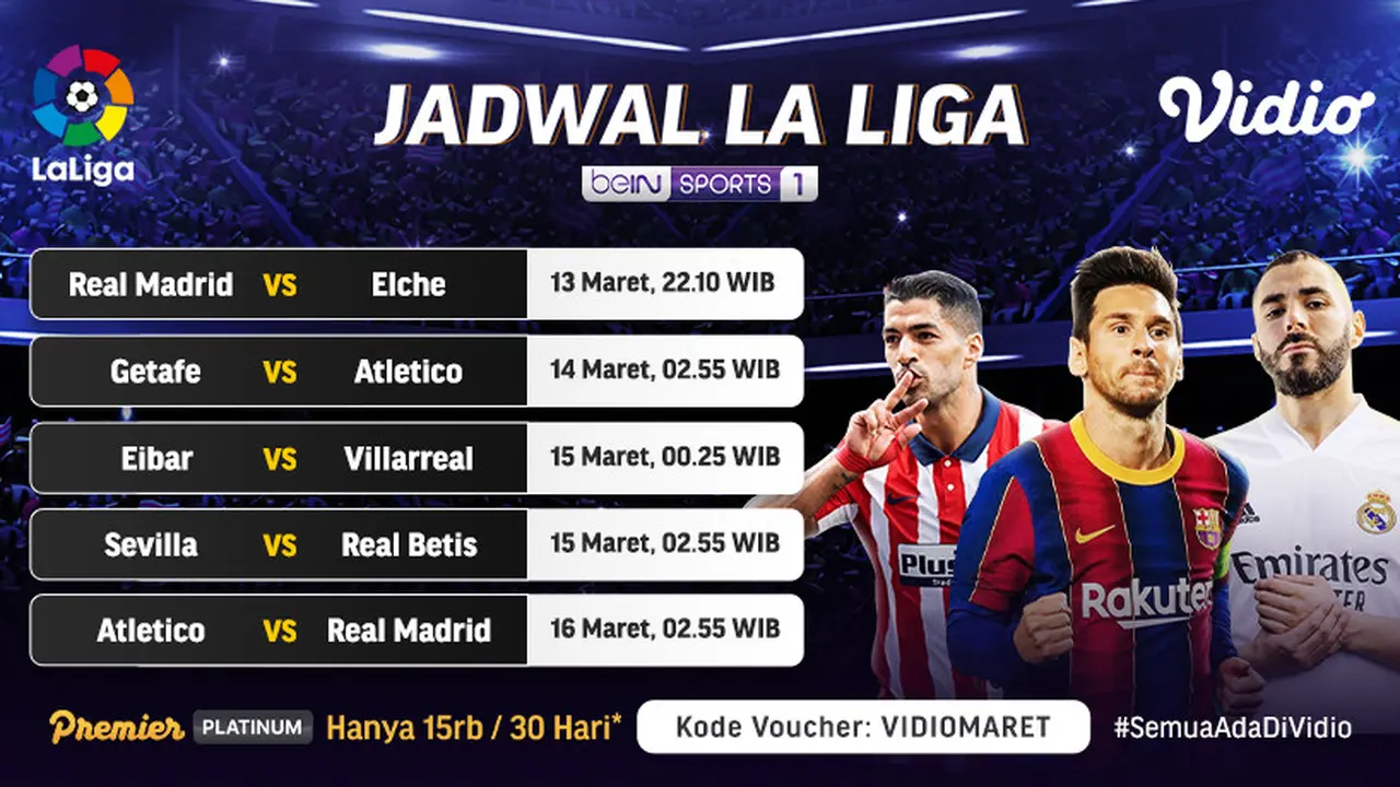 Jadwal La Liga Spanyol 2020/2021 di Vidio