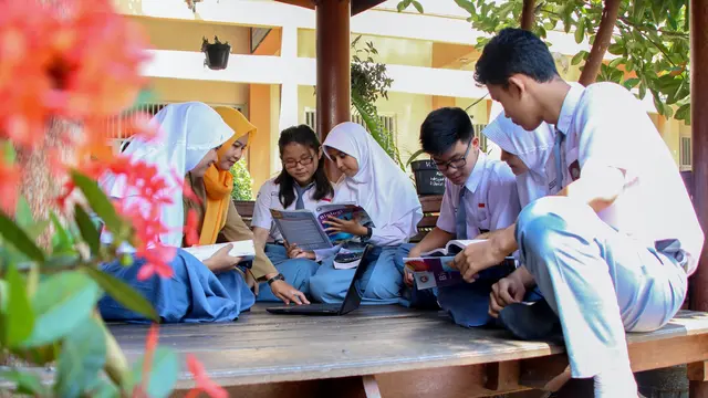 Ilustrasi belajar, siswa, murid, pelajar, sekolah, SMA
