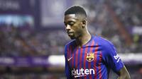 Ousmane Dembele didatangkan menuju Barcelona dengan mahar 135 juta euro dari Borussia Dortmund. Walapun memiliki talenta yang luar biasa, pemain 24 tahun tersebut sering didera cedera. (AFP/Benjamin Cremel)