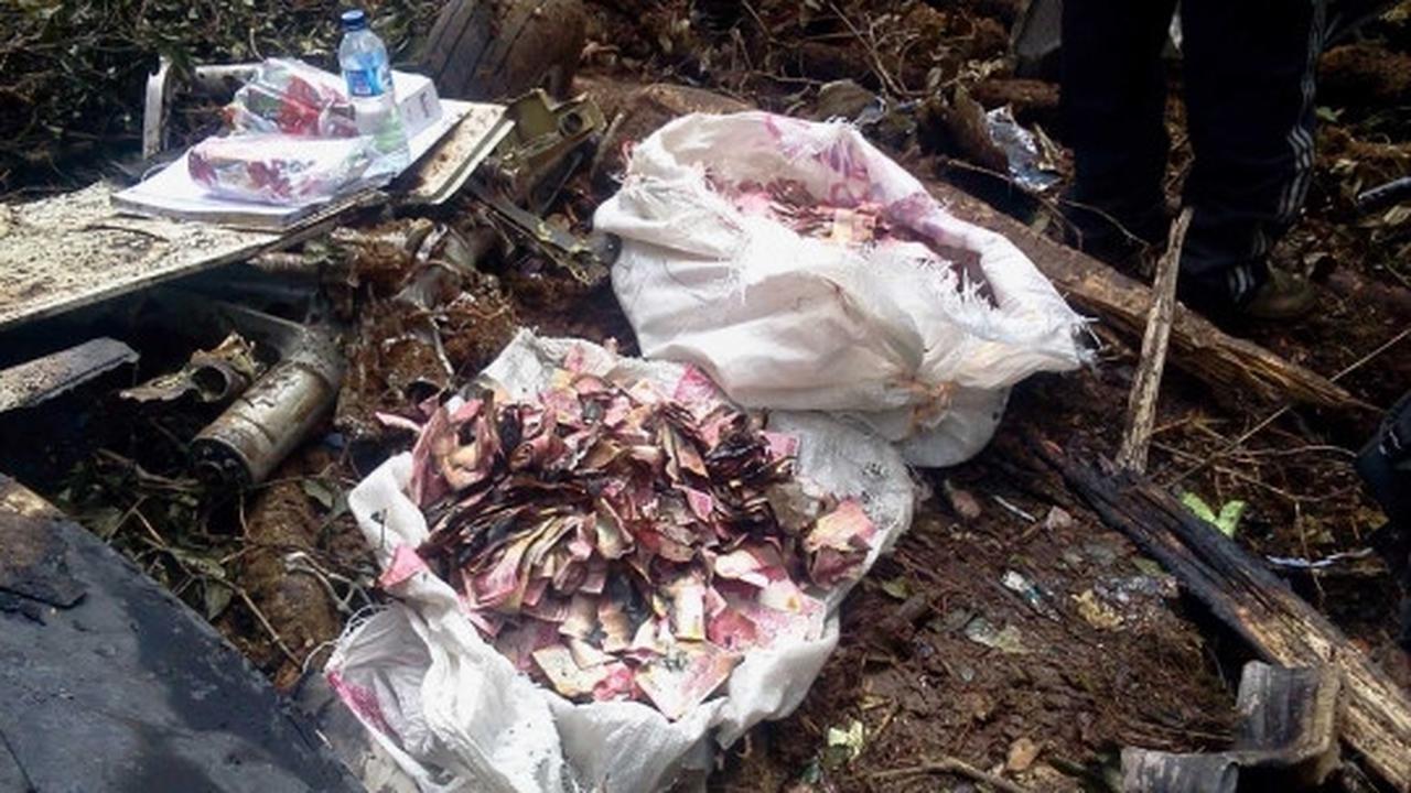 Ini penampakan uang Rp 6,5 miliar yang terbakar bersama Trigana Air