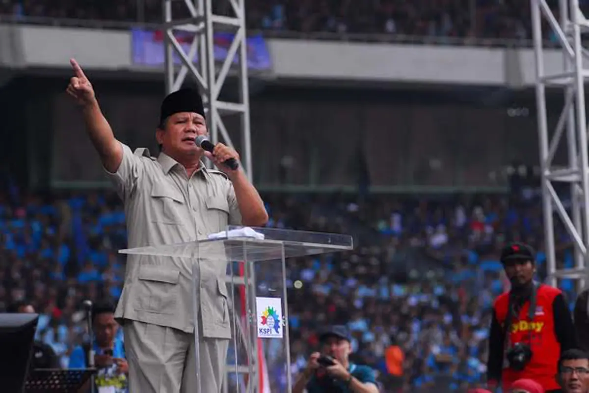 Prabowo pidato di GBK dalam rangka May Day