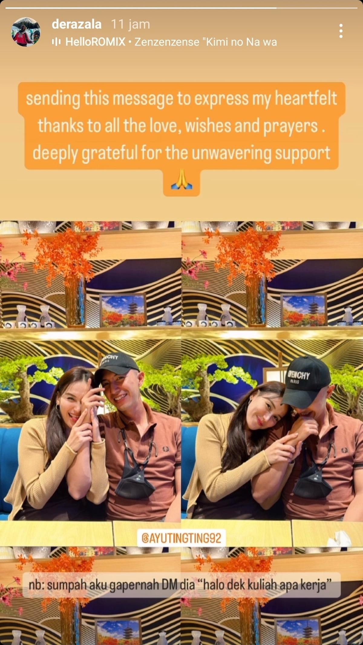 Keduanya Berterima Kasih Atas Doa dari Netizen