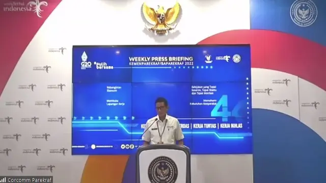 Menparekraf Sandiaga Uno di Weekly Press Briefing