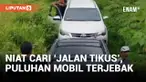 Berusaha Hindari Macet, Puluhan Mobil Malah Terjebak di Tengah Kebun Singkong