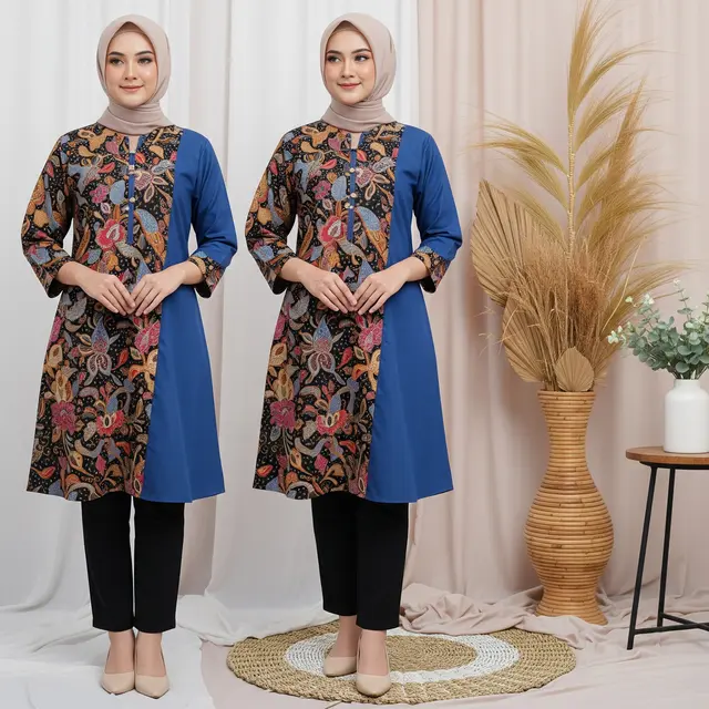 Batik Tunik Panjang untuk Menyamarkan Perut