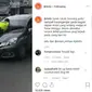 Seorang polisi nampak berpegangan pada bagian depan mobil yang sedang melaju di Pasar Minggu. (Instagram @jktinfo)