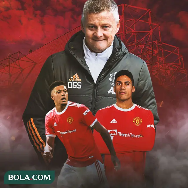 Manchester United - Jadon Sancho, Ole Gunnar Solskjaer, Raphael Varane