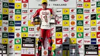 Herjun Atna Firdaus bersama CBR250RR melesat kencang menjadi Juara Asia di kelas Asia Production 250cc (AP250). (PT Astra Honda Motor)