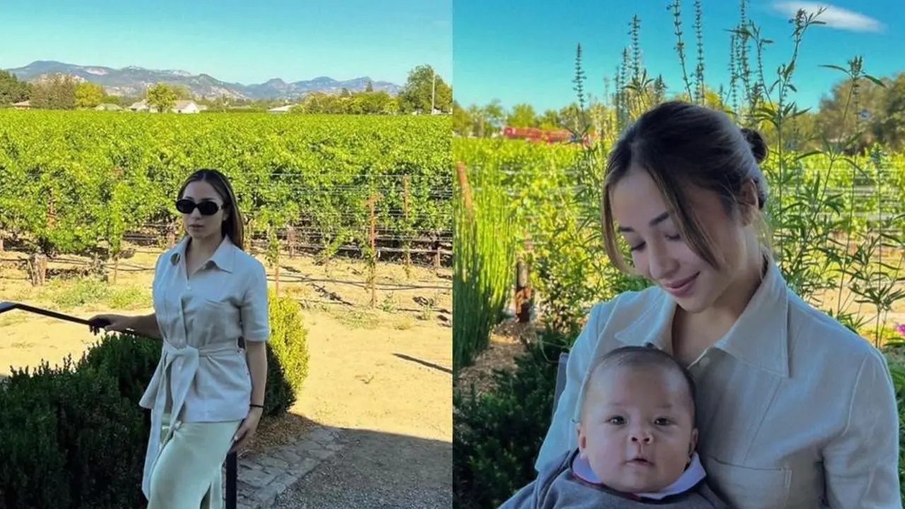10 Gaya Kasual Nikita Willy Jalan-jalan di California, Tetap Stylish Sambil Momong Baby Izz