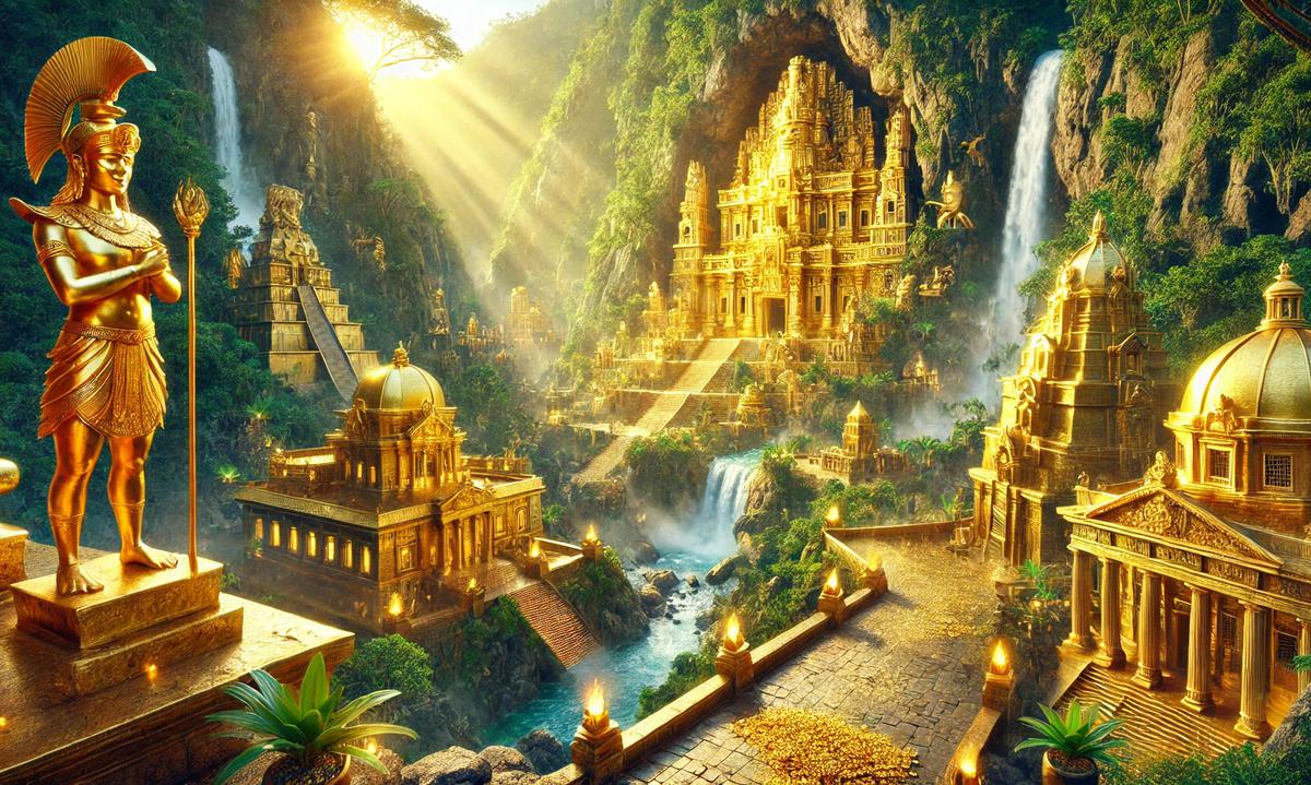 ilustrasi kota emas kuno el dorado