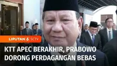 Presiden Prabowo Subianto mengakhiri agendanya di Peru dalam puncak KTT APEC 2024, Sabtu (16/11/2024). Prabowo menyebut sikap Indonesia dalam KTT APEC ingin menciptakan perdagangan bebas yang terbuka dan adil.