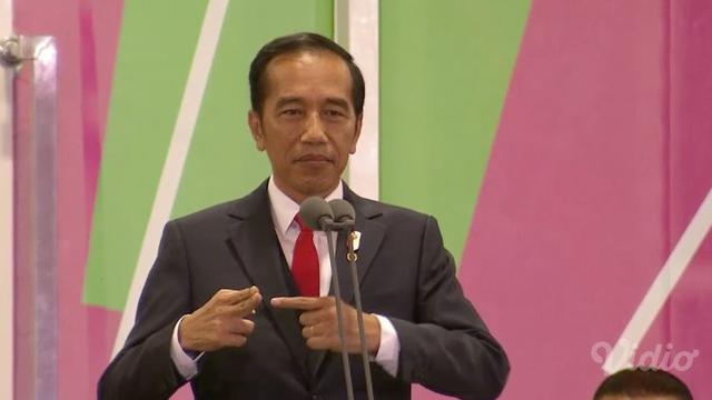 Presiden Jokowi membuka Asian Para Games 2018 menggunakan bahasa isyarat (Foto: Screenshoot Vidio.com)