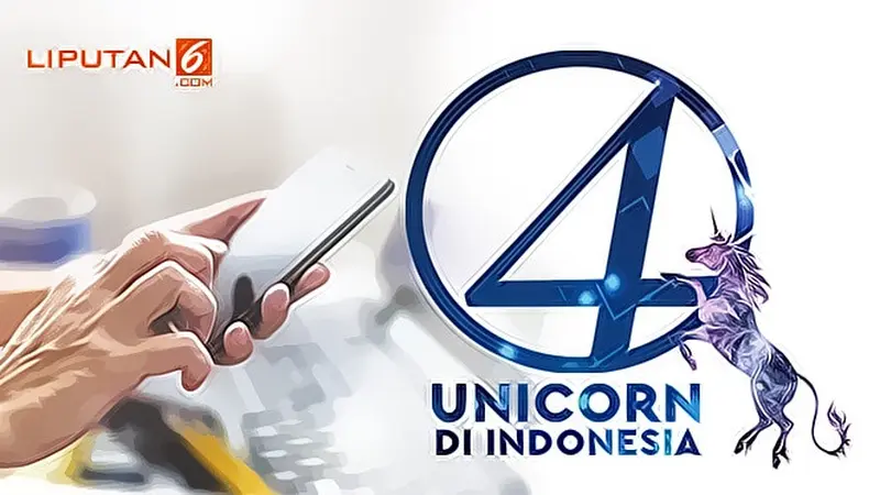 Banner Infografis 4 Unicorn di Indonesia