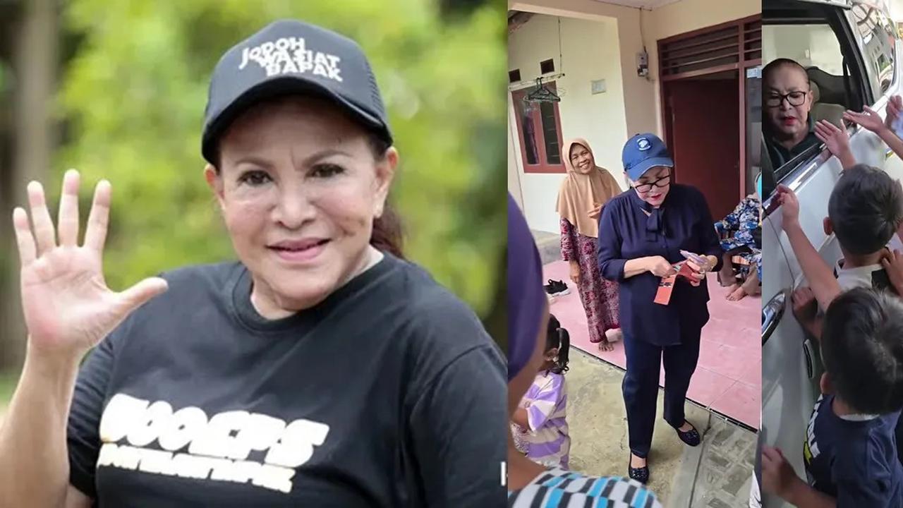 Bahagia, Mpok Atiek Pulang Kampung Bagi-Bagi Uang ke Tetangga dan Anak-anak