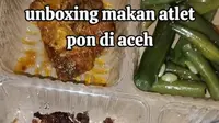 Nasi kotak atlet&nbsp;PON Aceh-Sumut 2024. (dok. tangkapan layar video TikTok @hadi_hfc/https://www.tiktok.com/@hadi_hfc/video/7412272859302595845)