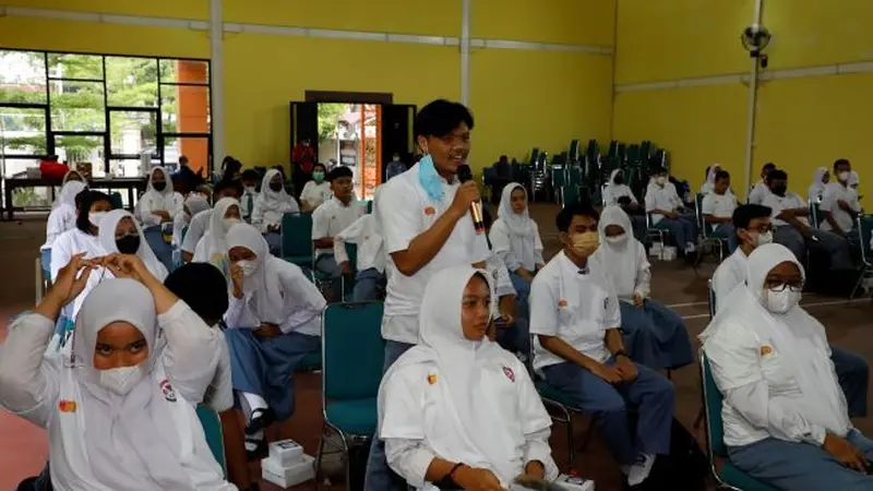 Gerakan Literasi Sejuta Pemirsa (GLSP) Komisi Penyiaran Indonesia (KPI) yang dilaksanakan di SMA 1 Purwodadi, Jawa Tengah. (Foto: KPI/Liputan6.com)