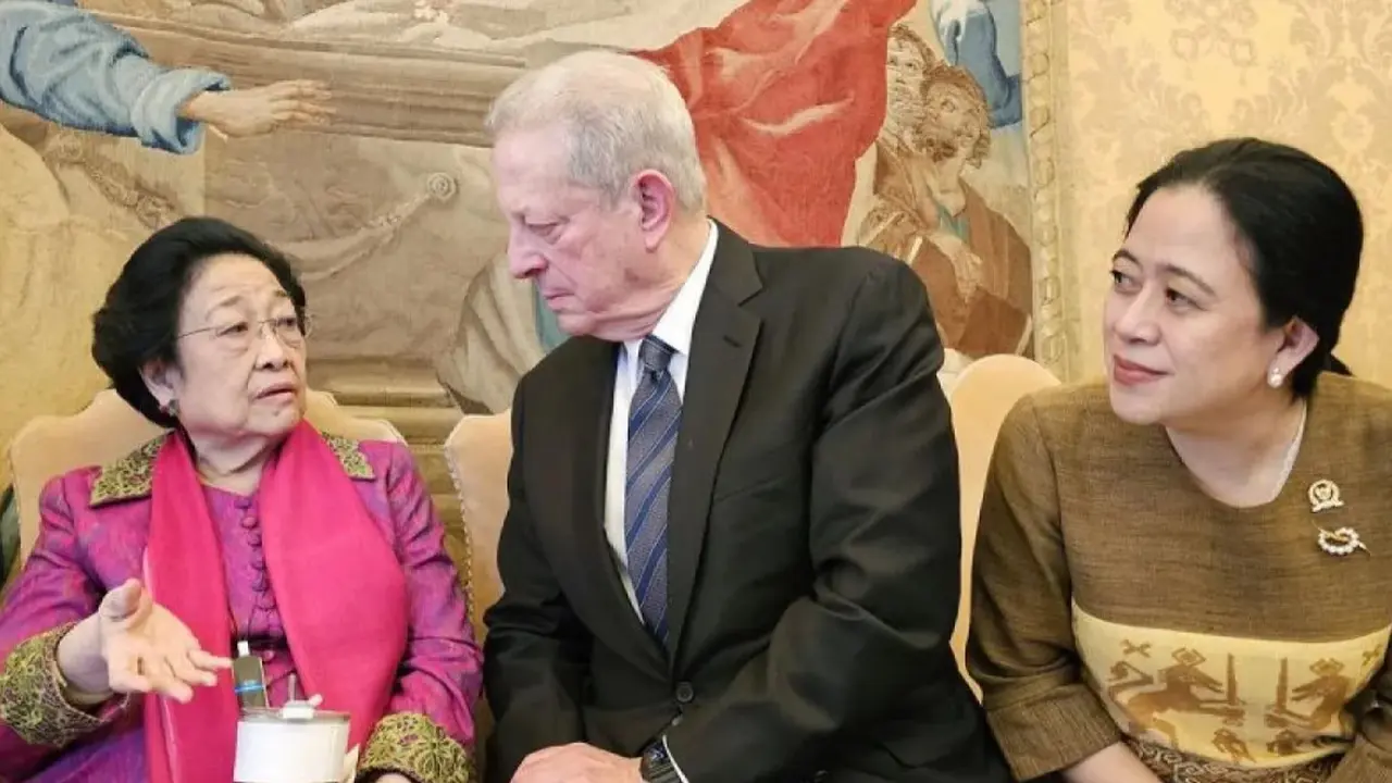 Pertemuan Megawati dan Al Gore terjadi di sela jam istirahat World Leaders Summit on Children's Rights di Vatikan (Liputan6.com/Teddy Tri Setio Berty).