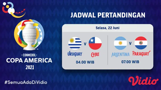 Link Live Streaming Copa America 2021 di Vidio Selasa 22 Juni 2021