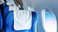 Kursi biru dalam pesawat (iStock)