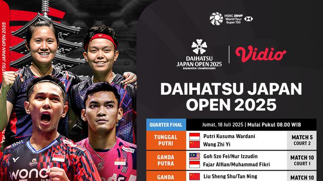 Link Nonton Streaming Daihatsu Japan Open 2025 Babak Quarter Final di Vidio