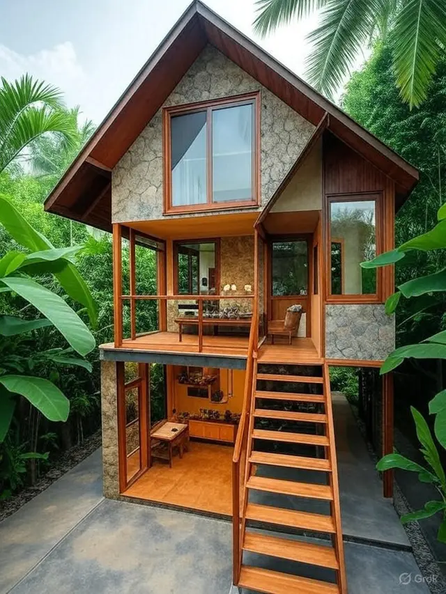 Rumah Kampung Type 36 Dua Lantai (Image by Grok AI)