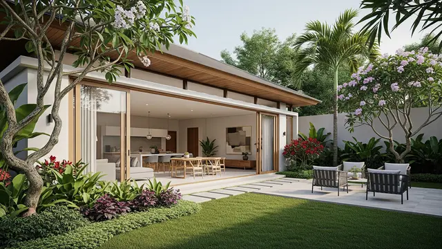 9 Ide Rumah 1 Lantai dengan Halaman Belakang Luas, Cocok untuk Keluarga Modern