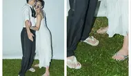 Gaya Luna Maya dan Maxime Bouttier pakai sandal jepit