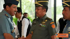 Citizen6, Cilangkap: Acara pelaporan kenaikan pangkat tersebut, dihadiri oleh para pejabat petinggi TNI. (Pengirim: Badarudin Bakri)