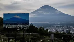 Hingga akhir Oktober 2024, Gunung Fuji—gunung tertinggi di Jepang—masih belum terselimuti salju. (Yuichi YAMAZAKI/AFP)