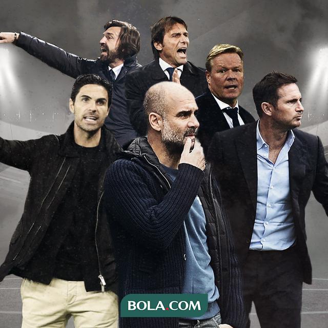Andrea Pirlo, Antonio Conte, Ronald Koeman, Josep Guardiola, Frank Lampard, Mikel Arteta