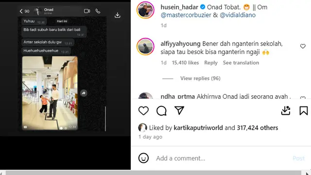 Onad antar anak sekolah