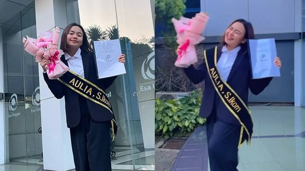 6 Potret Aulia DA yang Baru Saja Lulus dan Sandang Gelar Sarjana Ilmu Komunikasi