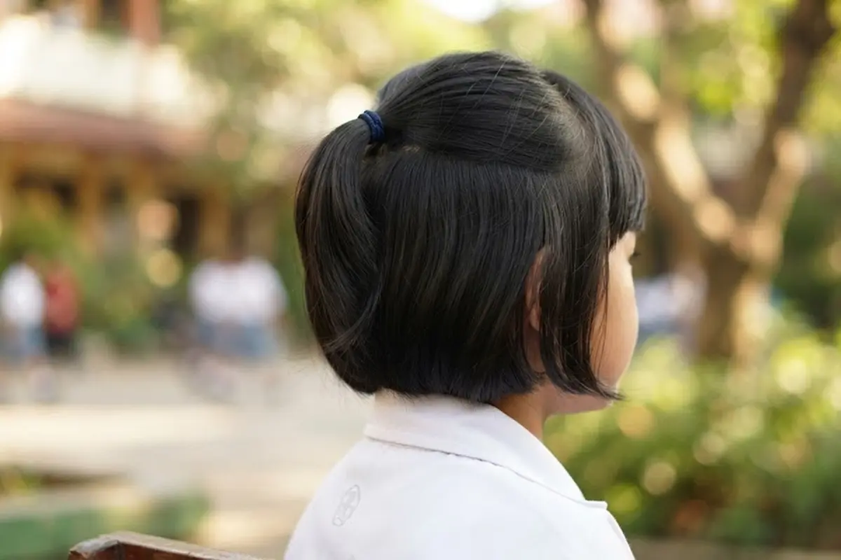 Model Kuncir Rambut Anak Sekolah untuk Rambut Pendek