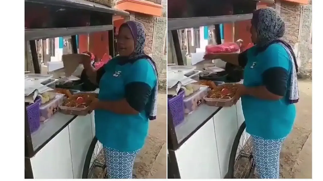 Aksi kocak penjual (Sumber: Instagram/@recehtapisayang)