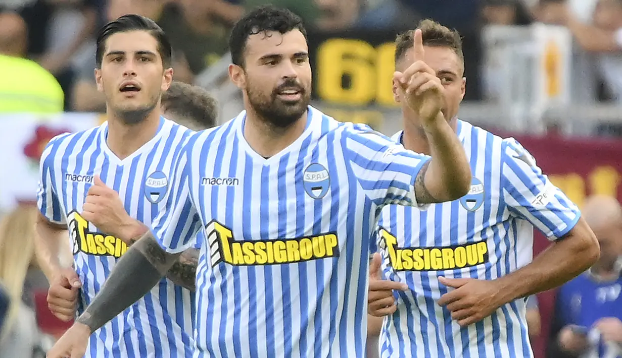 7. Andrea Petagna (SPAL) - 16 Gol (6 Penalti). (AFP/Alberto Pizzoli)