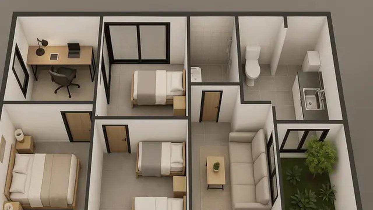 7 Desain Rumah 6x12 1 Lantai 3 Kamar Tidur, Nyaman untuk Keluarga Kecil Kekinian