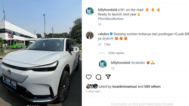 Meluncur 2025, Mobil Listrik Honda e:N1 Mulai Diuji di Jalan (ist)
