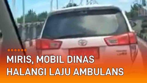 VIDEO: Mobil Dinas Halangi Laju Ambulans di Banda Aceh