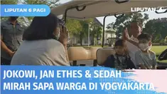 Habiskan waktu lebaran di Yogyakarta, Presiden Jokowi menyapa warga sekitar Istana Kepresidenan Yogyakarta. Presiden ajak dua cucunya Jan Ethes dan Sedah Mirah, bagikan kaos ke warga.