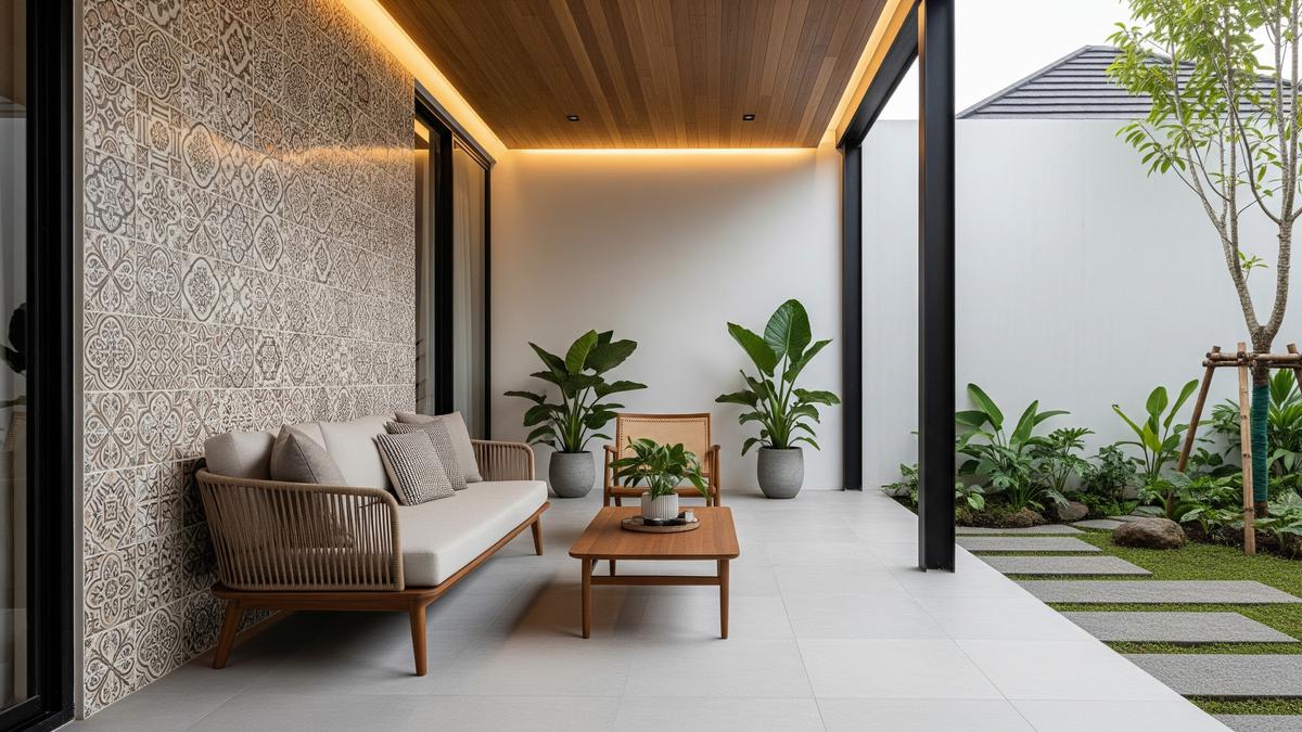 11 Model Teras Rumah Minimalis Dinding Keramik, Kesan Natural hingga Modern