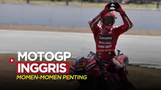 Berita video momen-momen penting yang terjadi saat MotoGP Inggris 2022, di mana Pecco Bagnaia menjadi juara, Minggu (7/8/2022) malam hari WIB.