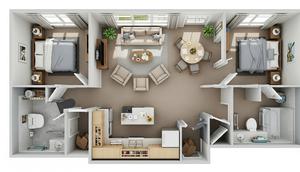 Layout Rumah Kecil yang Fungsional untuk Lansia Hidup Berdua/Gemini AI