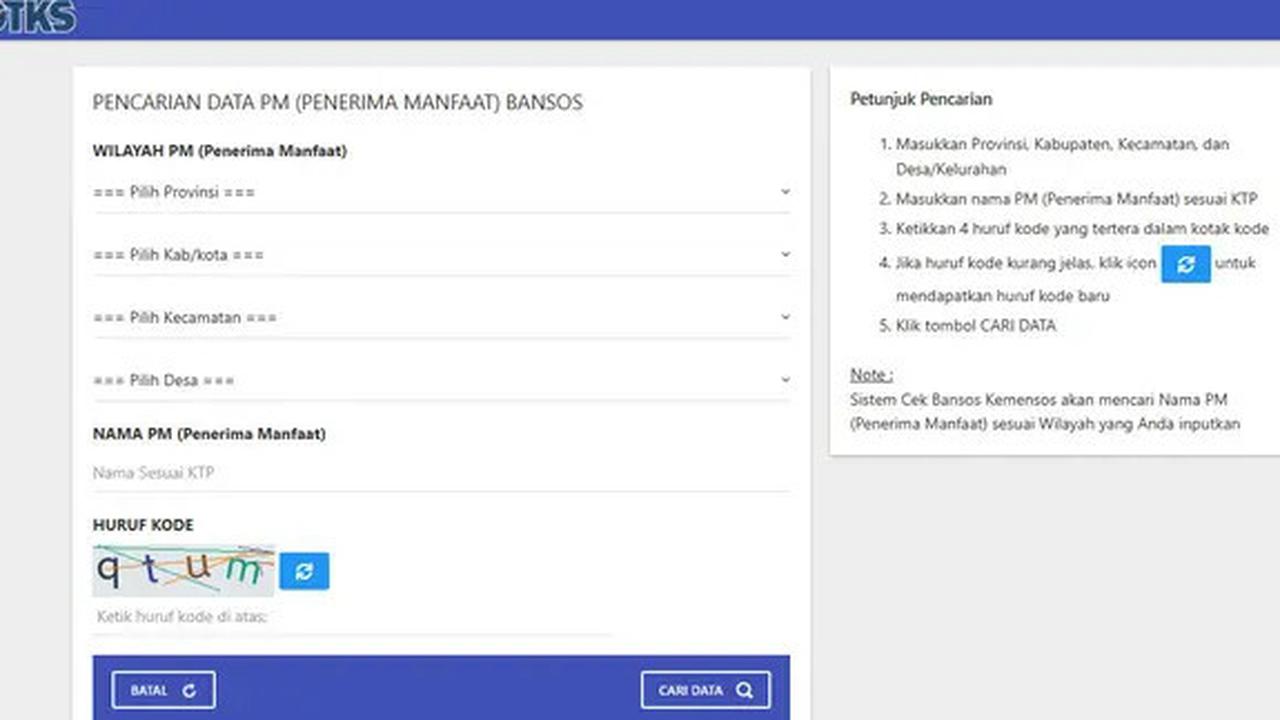 Cara Cek Bansos PKH BPNT Terbaru April 2025