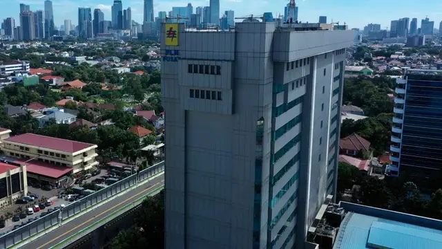 Tampak udara Gedung PLN Kantor Pusat di daerah Kebayoran Baru, Jakarta Selatan. (Dok PLN)