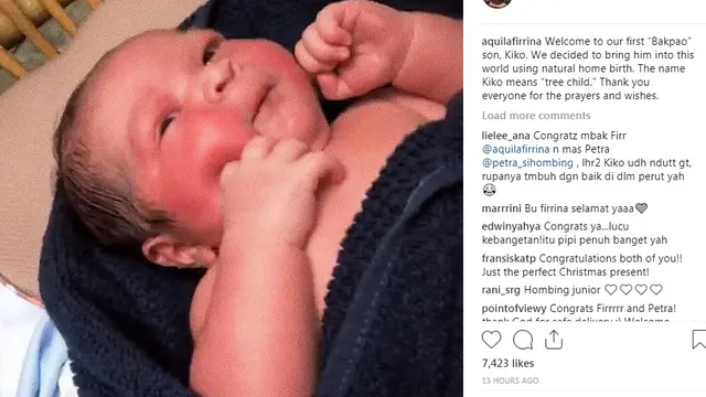 Anak Petra Sihombing dan Aquila Firrina (Instagram/ @aquilafirina https://www.instagram.com/p/Brz45qklQc_/)