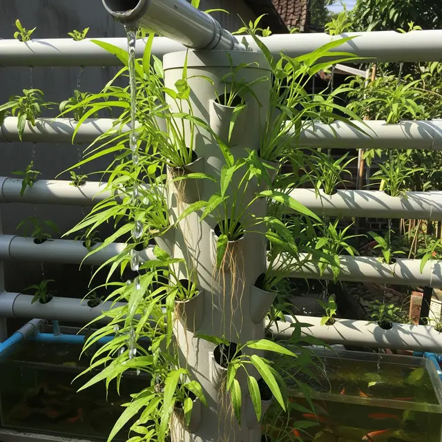 Desain Kebun Kangkung Vertikal