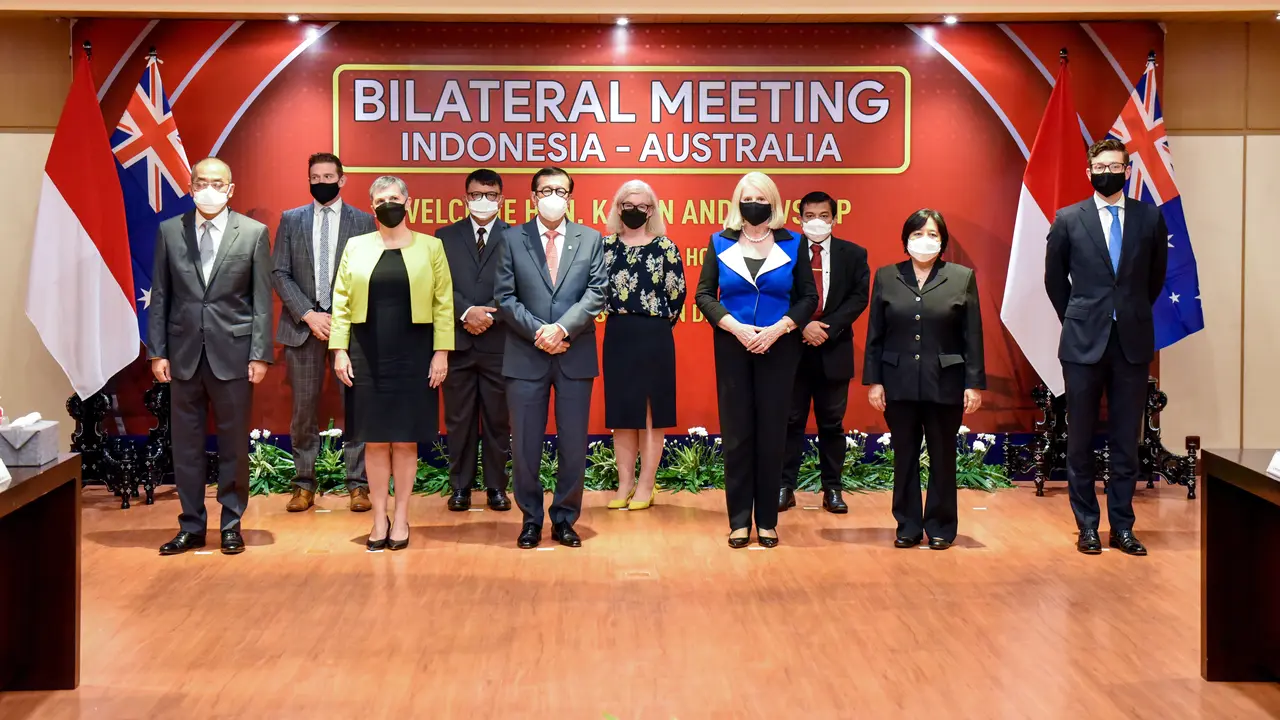 Pertemuan Dewan Menteri Australia dan Indonesia tentang Hukum dan Keamanan ke-8 di bertempat di Jakarta 23 Desember 2021. (Dok Kedubes Australia di Jakarta)