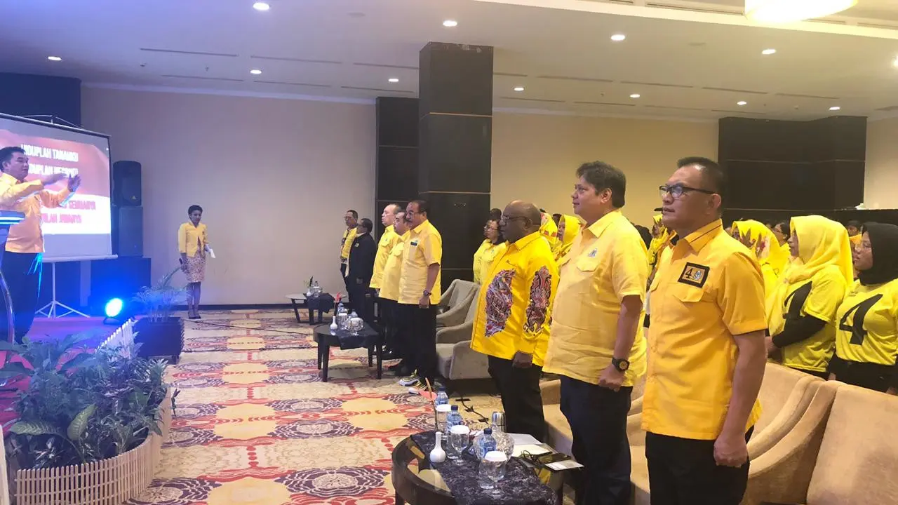 Ketua Umum Partai Golkar Airlangga Hartarto menghadiri konsolidasi DPD Gplkar Papua di Jayapura. (Istimewa)