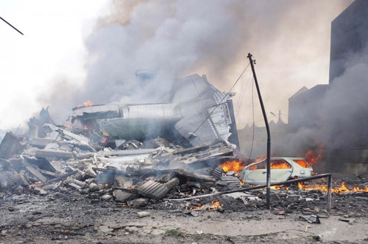 Ini penampakan Hercules A-1310 saat jatuh di Medan