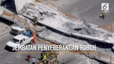 Sebuah jembatan penyeberangan di Miami ambruk dan menewaskan 4 orang.